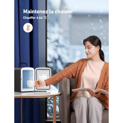 AstroAI Mini Frigo de Chambre, 4 litres / 6 Canettes 330ml, 12V/220V, Petit Frigo Cosmetique, Mini Réfrigérateur Voiture Portabl