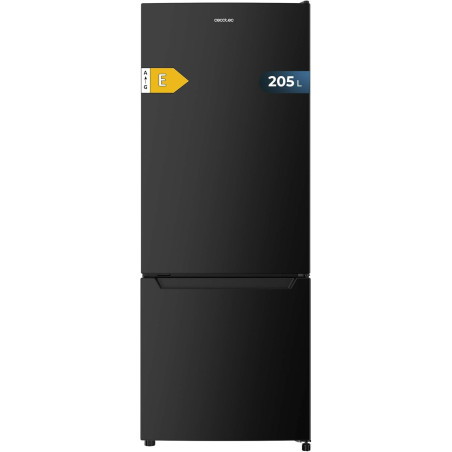 Cecotec réfrigérateur combinés bolero coolmarket combi 205 df noir e, 205 l, classe e, defrost, 144 x 54 cm, fast cooling, fast 