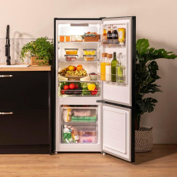 Cecotec réfrigérateur combinés bolero coolmarket combi 205 df noir e, 205 l, classe e, defrost, 144 x 54 cm, fast cooling, fast 