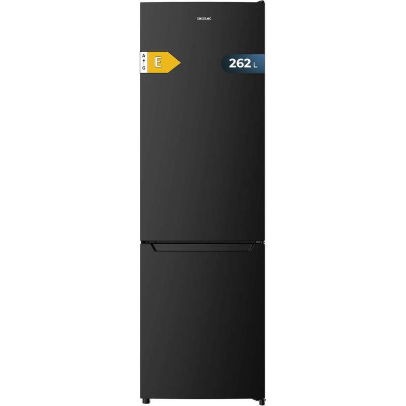 Cecotec réfrigérateur combinés bolero coolmarket combi 262 noir e. 262l, 176x54cm, éclairage led, contrôle électronique, classe 
