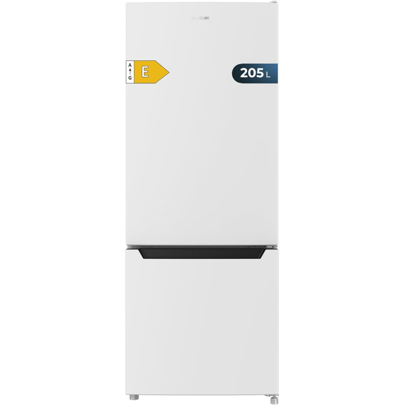 Cecotec réfrigérateur de deux portes bolero coolmarket combi 205 df blanc e. réfrigérateur blanc, 117l, 169 cm de haut, dégivrag