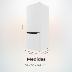 Cecotec réfrigérateur de deux portes bolero coolmarket combi 205 df blanc e. réfrigérateur blanc, 117l, 169 cm de haut, dégivrag