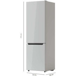Cecotec Réfrigérateur 262 L Bolero CoolMarket Combi 262 Blanc E, Classe E, Économie d'énergie, Lumière LED, Plateaux en verre, C