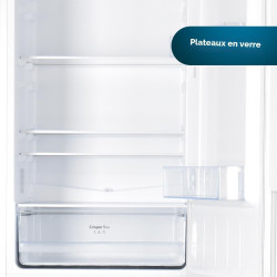Cecotec Réfrigérateur 262 L Bolero CoolMarket Combi 262 Blanc E, Classe E, Économie d'énergie, Lumière LED, Plateaux en verre, C