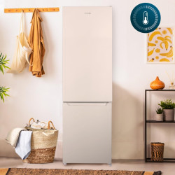 Cecotec Réfrigérateur 262 L Bolero CoolMarket Combi 262 Blanc E, Classe E, Économie d'énergie, Lumière LED, Plateaux en verre, C