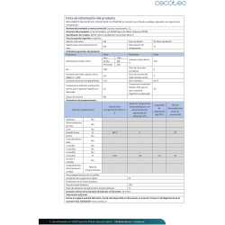 Cecotec Réfrigérateur 262 L Bolero CoolMarket Combi 262 Blanc E, Classe E, Économie d'énergie, Lumière LED, Plateaux en verre, C