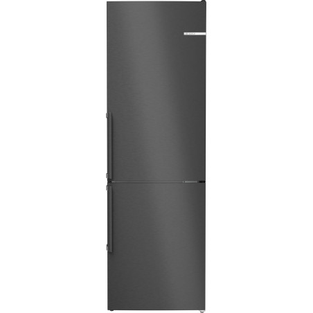 Bosch KGN36VXCT, Série 4, Réfrigérateur congélateur, Pose libre, 186 x 60 cm, 218 L / 103 L, Acier brossé noir anti-traces, Tota