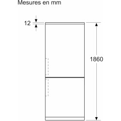Bosch KGN36VXCT, Série 4, Réfrigérateur congélateur, Pose libre, 186 x 60 cm, 218 L / 103 L, Acier brossé noir anti-traces, Tota
