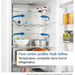 Bosch KGN36VXCT, Série 4, Réfrigérateur congélateur, Pose libre, 186 x 60 cm, 218 L / 103 L, Acier brossé noir anti-traces, Tota