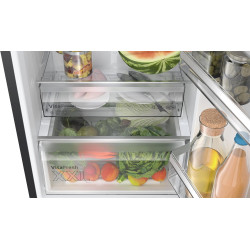 Bosch KGN36VXCT, Série 4, Réfrigérateur congélateur, Pose libre, 186 x 60 cm, 218 L / 103 L, Acier brossé noir anti-traces, Tota