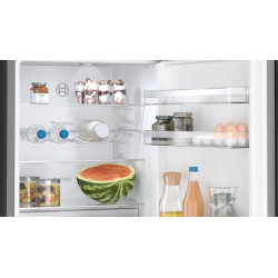 Bosch KGN36VXCT, Série 4, Réfrigérateur congélateur, Pose libre, 186 x 60 cm, 218 L / 103 L, Acier brossé noir anti-traces, Tota