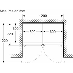 Bosch KGN36VXCT, Série 4, Réfrigérateur congélateur, Pose libre, 186 x 60 cm, 218 L / 103 L, Acier brossé noir anti-traces, Tota