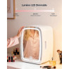 Upstreman 6L Mini Frigo Cosmetique, Mini Frigo Chambre avec Miroir, Éclairage LED 3 Intensités, 35 dB Silencieux et Portable pou