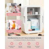 Upstreman 6L Mini Frigo Cosmetique, Mini Frigo Chambre avec Miroir, Éclairage LED 3 Intensités, 35 dB Silencieux et Portable pou