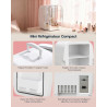 Upstreman 6L Mini Frigo Cosmetique, Mini Frigo Chambre avec Miroir, Éclairage LED 3 Intensités, 35 dB Silencieux et Portable pou