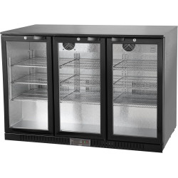 METRO Professional Arrière bar 3 portes GBC3003, aluminium/verre, 135 x 53 x 86,5 cm, 308 L, froid ventilé, 160 W, avec serrure,