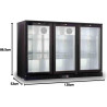 METRO Professional Arrière bar 3 portes GBC3003, aluminium/verre, 135 x 53 x 86,5 cm, 308 L, froid ventilé, 160 W, avec serrure,