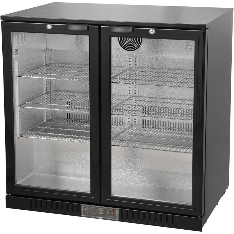 METRO Professional Arrière Bar Réfrigéré GBC3002, Tôle Galvanisée/Aluminium/Verre, 90 x 53 x 86,5 cm, 198 L, Froid Ventilé, 160 