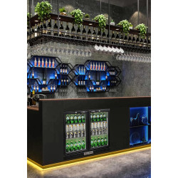 METRO Professional Arrière Bar Réfrigéré GBC3002, Tôle Galvanisée/Aluminium/Verre, 90 x 53 x 86,5 cm, 198 L, Froid Ventilé, 160 