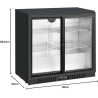 METRO Professional Arrière bar GBC3102, tôle galvanisée/aluminium/verre, 90 x 52 x 86,5 cm, 198 L, froid ventilé, 160 W, avec se
