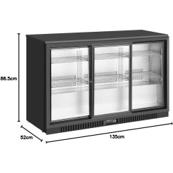 METRO Professional Arrière Bar Réfrigéré GBC3103, Aluminium/Verre, 135 x 52 x 86.5 cm, 308 L, Refroidissement par Air,160 W, ave