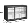 METRO Professional Arrière Bar Réfrigéré GBC3103, Aluminium/Verre, 135 x 52 x 86.5 cm, 308 L, Refroidissement par Air,160 W, ave