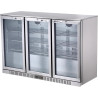 METRO Professional Arrière bar 3 portes GBC 3003S, inox/aluminium/verre, 135 x 53 x 86,5 cm, 308 L, froid ventilé, 160 W, avec s