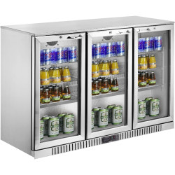 METRO Professional Arrière bar 3 portes GBC 3003S, inox/aluminium/verre, 135 x 53 x 86,5 cm, 308 L, froid ventilé, 160 W, avec s