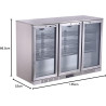 METRO Professional Arrière bar 3 portes GBC 3003S, inox/aluminium/verre, 135 x 53 x 86,5 cm, 308 L, froid ventilé, 160 W, avec s