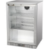 METRO Professional Mini Bar/Réfrigérateur à Boissons Sous Comptoir GBC3001S avec Porte Vitrée, Inox/Verre, 60x53x86,5 cm, Refroi