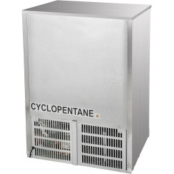 METRO Professional Mini Bar/Réfrigérateur à Boissons Sous Comptoir GBC3001S avec Porte Vitrée, Inox/Verre, 60x53x86,5 cm, Refroi