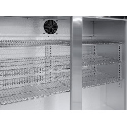 METRO Professional Arrière Bar GBC3002S, Inox/Verre, 90 x 53 x 86,5 cm, 198 L, 160 W, Froid Ventilé, avec Serrure, Argenté