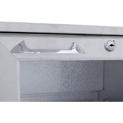 METRO Professional Arrière Bar GBC3002S, Inox/Verre, 90 x 53 x 86,5 cm, 198 L, 160 W, Froid Ventilé, avec Serrure, Argenté