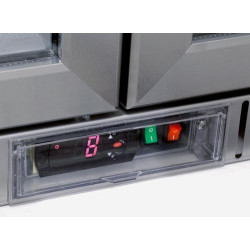 METRO Professional Arrière Bar GBC3002S, Inox/Verre, 90 x 53 x 86,5 cm, 198 L, 160 W, Froid Ventilé, avec Serrure, Argenté