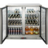 METRO Professional Arrière Bar GBC3002S, Inox/Verre, 90 x 53 x 86,5 cm, 198 L, 160 W, Froid Ventilé, avec Serrure, Argenté