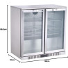 METRO Professional Arrière Bar GBC3002S, Inox/Verre, 90 x 53 x 86,5 cm, 198 L, 160 W, Froid Ventilé, avec Serrure, Argenté