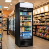 Générique Armoire à Boissons Réfrigérée 350L 1 Porte avec Canopy Lumineux - Noir ou Blanc - +2/+8°C - Vitrine LED