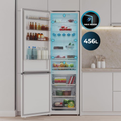 Cecotec réfrigérateur combi 456l total no frost bolero coolmarket combi 456 blanc glass e. hauteur 201cm et 59,5cm largeur, max 