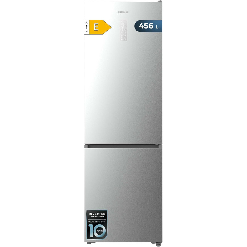 Cecotec Réfrigérateur Combi 456L Total No Frost Bolero CoolMarket Combi 456 Inox E. Hauteur 201cm et 59,5cm Largeur, MAX INSIDE 