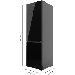 Cecotec réfrigérateur combi 456l total no frost bolero coolmarket combi 456 noir glass c. hauteur 201cm et 59,5cm largeur, max i