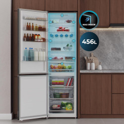 Cecotec réfrigérateur combi 456l total no frost bolero coolmarket combi 456 noir glass c. hauteur 201cm et 59,5cm largeur, max i