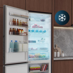 Cecotec réfrigérateur combi 456l total no frost bolero coolmarket combi 456 noir glass c. hauteur 201cm et 59,5cm largeur, max i