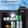 HCK 115L Réfrigérateur à boissons en pose libre avec porte en verre double vitrage, température réglable de 0 à 10 ℃, 4 étagères