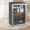 HCK 115L Réfrigérateur à boissons en pose libre avec porte en verre double vitrage, température réglable de 0 à 10 ℃, 4 étagères