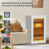Hck réfrigérateur pour boissons de 98 l, mini réfrigérateur avec éclairage orange 3d et porte en verre, réfrigérateur compact de