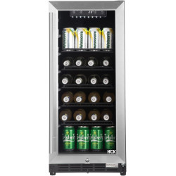 HCK Réfrigérateur 90L Sous-Plan avec Porte en Verre Triple et Fermeture Automatique, Plage de Température de 0℃ à 22℃, Régulateu
