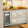 HCK Réfrigérateur 90L Sous-Plan avec Porte en Verre Triple et Fermeture Automatique, Plage de Température de 0℃ à 22℃, Régulateu