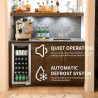 HCK Réfrigérateur 90L Sous-Plan avec Porte en Verre Triple et Fermeture Automatique, Plage de Température de 0℃ à 22℃, Régulateu