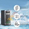 HCK Réfrigérateur 90L Sous-Plan avec Porte en Verre Triple et Fermeture Automatique, Plage de Température de 0℃ à 22℃, Régulateu