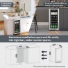 HCK Réfrigérateur 90L Sous-Plan avec Porte en Verre Triple et Fermeture Automatique, Plage de Température de 0℃ à 22℃, Régulateu